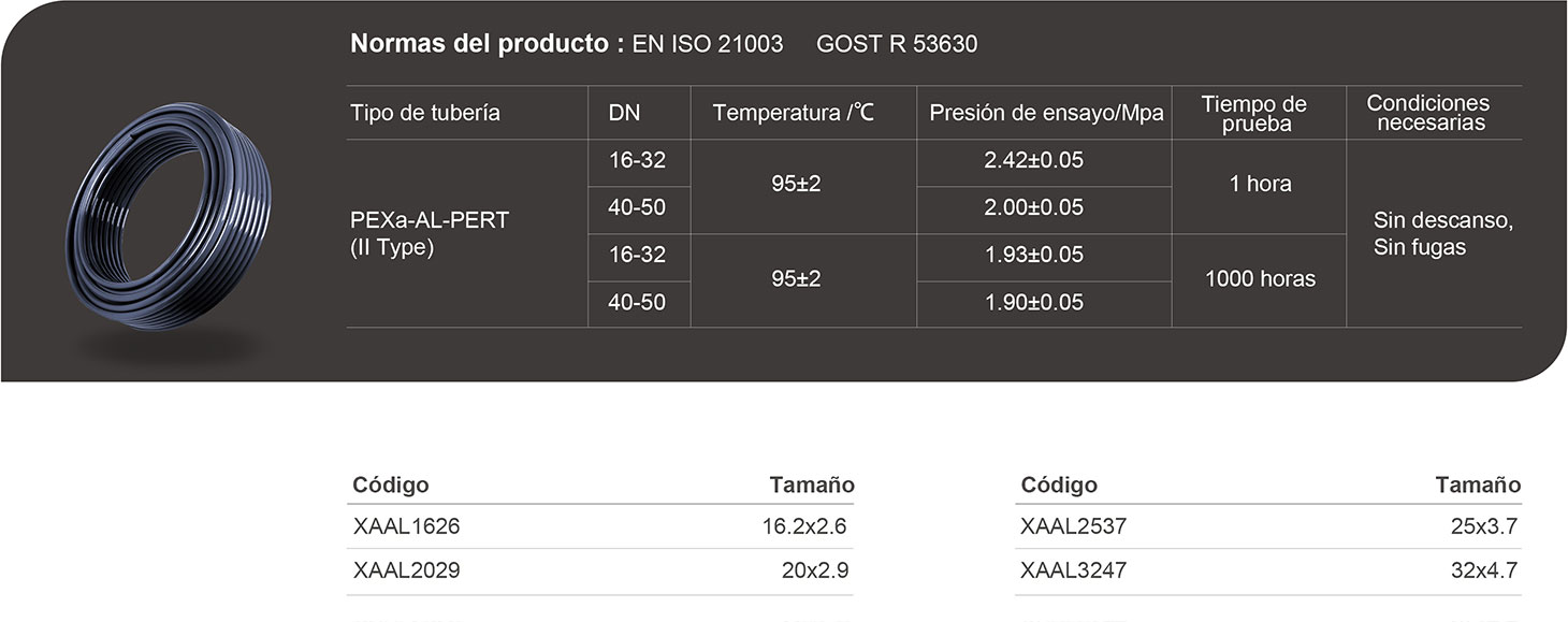 Tubo <br>pexa - Al - Pert